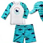 Baby Boys Rash Guard Swimwear Shark Pattern-0